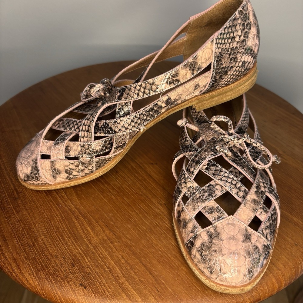 Jeffrey Campbell Canela City Flats Snake Print Flats Women's 6.5 Chic Woven